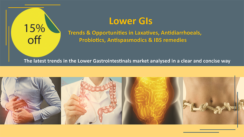 Lower GIs: Trends & Opportunities in Laxatives, Antidiarrhoeals, Probiotics, Antispasmodics & IBS remedies