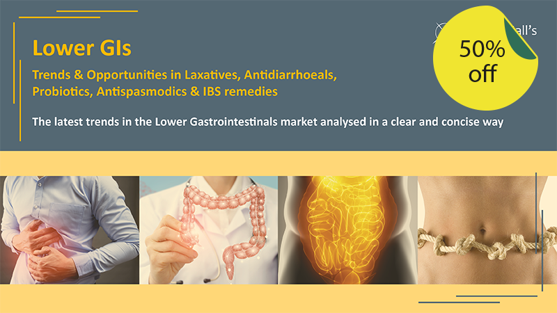 Lower GIs: Trends & Opportunities in Laxatives, Antidiarrhoeals, Probiotics, Antispasmodics & IBS remedies